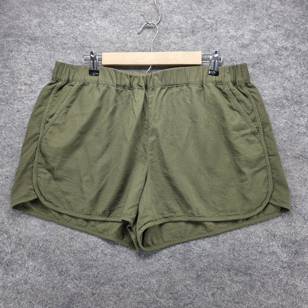 Madewell Sweat Shorts Womens L Green Elastic Waist Pockets 3 Inseam Casual